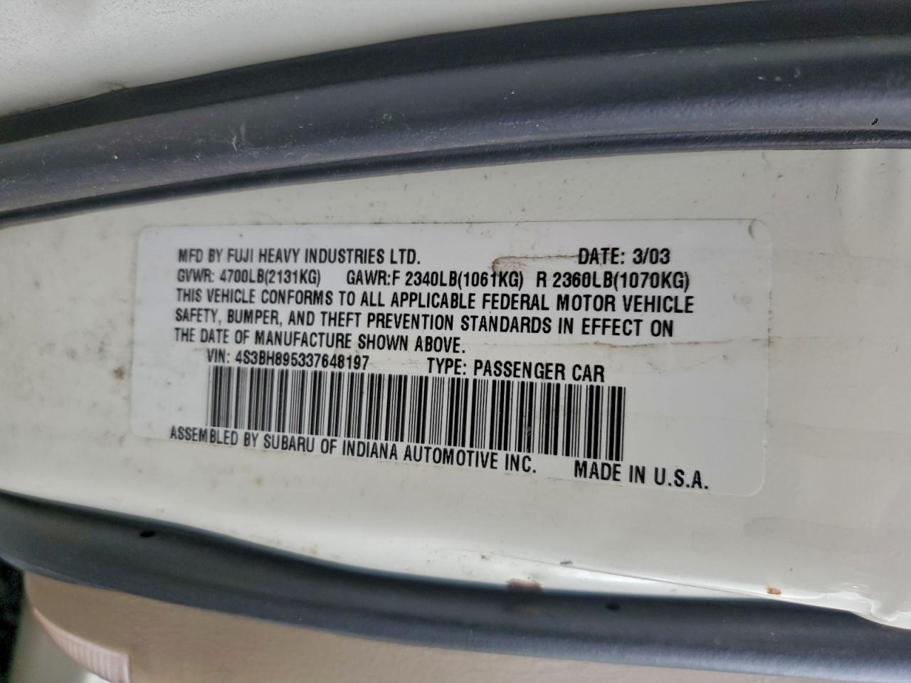 Subaru Legacy Outback H6 3.0 Special Image 13