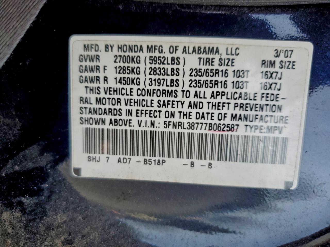 Honda Odyssey Exl Image 5